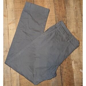 Unknown Chino Pants Men 34x31 Grey Very Good Flat Front Straight Leg Casual